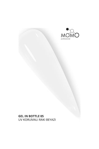 Momo Professional Gel In Bottle No.05 Akıllı Fırçalı Protez Tırnak Jeli Uv Korumalı Rakı Beyazı 18 Ml