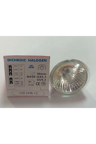 10 Adet 12v 20w Mr 16 Çanak Halojen Çap:50mm