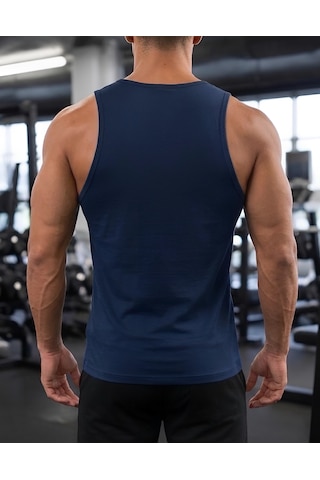 Sapeur Erkek Sporcu Atlet - Nefes Alabilir Fit Kesim, Gym & Fitness Tanktop Lacivert