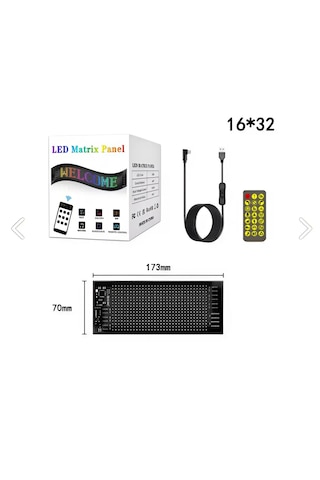 Araç Led Kayan Yazı Emoji Matrix Panel Kişiselleştirilebilir Tele