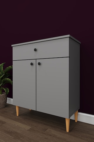 Modern Çekmeceli Çok Amaçlı Mutfak Banyo Dolabı %100 Mdf Erzak Kiler Dolabı Fd01 Kül Gri