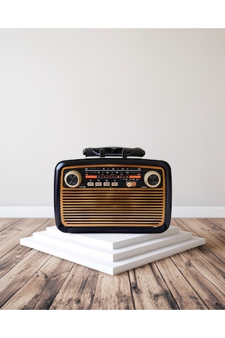 Nostalji Radyo, Ahşap Görünümlü, Eskitme Tasarımlı, Bluetoothlu