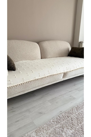 Diletto Takım Oturma Yerini Kapatan Ve Berjer Örtüsü 70x95 Cm Ve 90 X 200 Ekru Bir Tekli , Bir Üçlü Ekru Özel