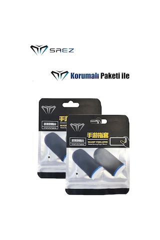 Pubg Parmaklık Eldiveni 2 Çift 4 Adet E-spor Mobile Parmak Eldiven Ultra Hassasiyet Mavi