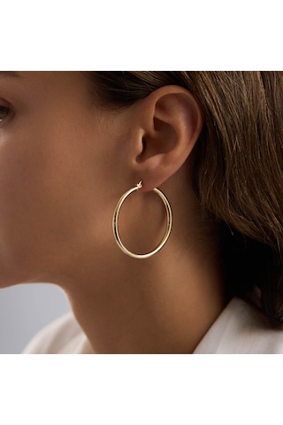 14k Altın Halka Küpe 2 Mm 4.3 Cm T14319 Renkli