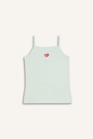 DeFacto Kız Çocuk Çiçekli 2'li Atlet E7059A825SPGN1206 Yeşil