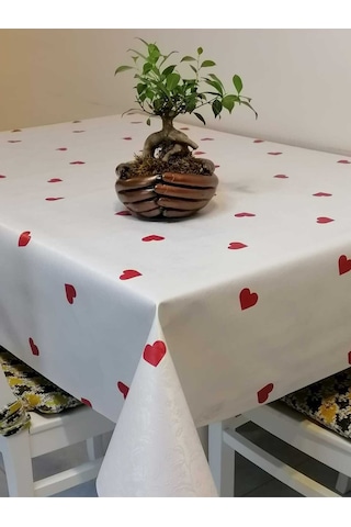 Elyaflı Pvc Muşamba - Desenli Silinebilir Masa Örtüsü 02mrl076g Beyaz