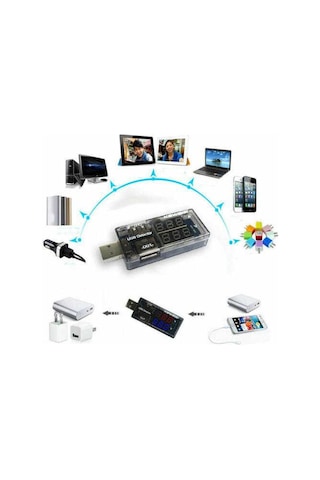 Keweisi USB Voltmetre & Ampermetre - 2x USB Voltaj ve Akım Ölçer
