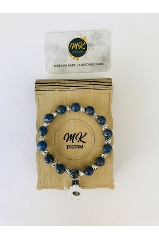 Mk Tasarım Gerçek Lapis Lazuli Taşi Bileklik Mkt3005 Çok Renkli