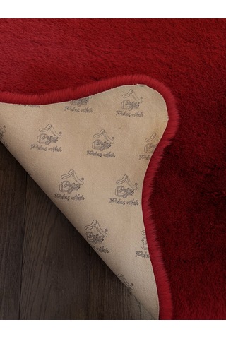 Ultra Soft Bordo Yumuşak Dokulu Peluş Halı Asimetrik