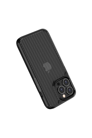 Apple Uyumlu iPhone 13 Pro Kılıf Zore Inoks Kapak-Siyah
