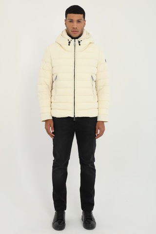 Dufy Erkek Slim Fit Kapüşonlu Bej Mont-25399