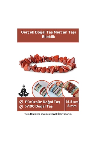 Unisex Doğal Mercan Taşı Bileklik Kırmızı Konsantrasyon Saflık Denge Nazar Çakra Bilekliği Çok Renkli