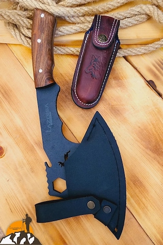 Ceviz Sap Outdoor Balta Kamp Bıçağı Çakısı Kılıflı Kmp-018 Kahverengi