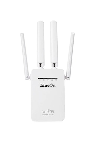 Lineon 300 Mbps 4 Antenli Wifi Repeater Router