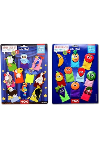 2 Set - 20 Parça Tox Meyveler ve Uçan Hayvanlar Parmak Kukla T105