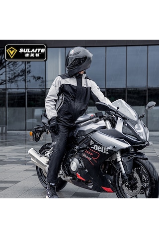 Sulaite Motosiklet Yağmurluk Oxford Kumaş Pantolon Ceket Gri
