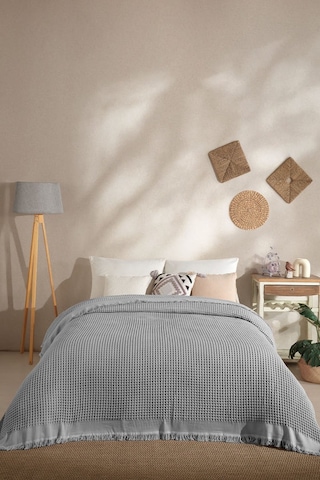 Elart Ruffle Pike Çift Kişilik 220x240 Cm Gri Gri