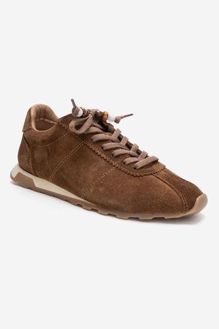 Luvishoes Brea Taba Süet Hakiki Deri Boncuklu Kadın Günlük Sneaker Taba