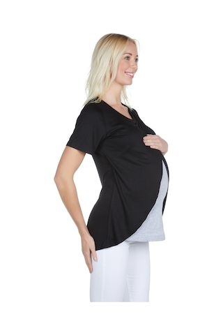 Luvmabelly Maternity 3502 Siyah Pamuklu Lohusa Emzirme Bluz
