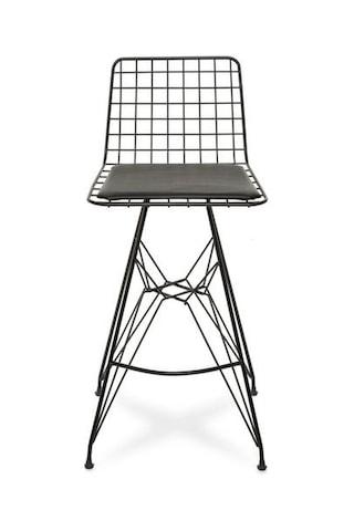 Akın Lüx Tel Bar Taburesi - Siyah Siyah