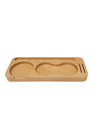 Geeroyoo 51mm Kahve Tamper Tutucu - Ahşap Sabit Platform, Toz Temizleme Kanalı Ve Metal Vuruş Kolu İle Entegre Depolama Fonksiyonu Ahşap