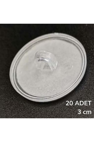 20 Adet Şeffaf Yuvarlak 3 Cm Çaplı Güçlü Disk Yapışkanlar Diğer