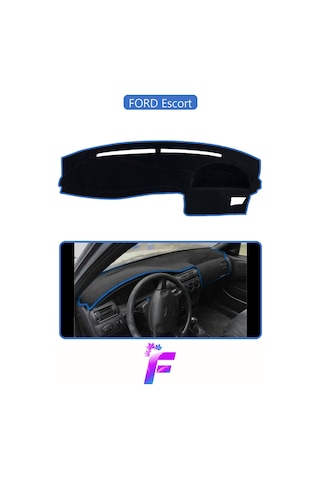 Ford Escort Uyumlu Torpido,panel Örtüsü Hızlı Ve Kolay Montaj Kaymaz Tasarım Tam Uyum F5 Mavi