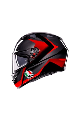 Agv K3 MPLK Striga Siyah Gri Kırmızı Motosiklet Kaskı.