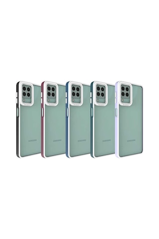 Zore Galaxy Uyumlu M22 Kılıf Msra Mima Kapak - Mürdüm Mürdüm