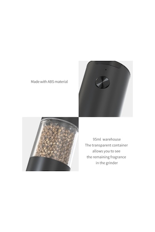 Leezsing Elektrikli Saklama Tabanlı Tuz Ve Karabiber Öğütme Seti Akülü 5 Kademeli Ayarlanabilir Karabiber Öğütücü