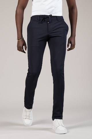 Advante Slimfit Dokulu Dar Paça Beli Lastikli Ve İplikli Yazlık Jogger Pantolon Lacivert