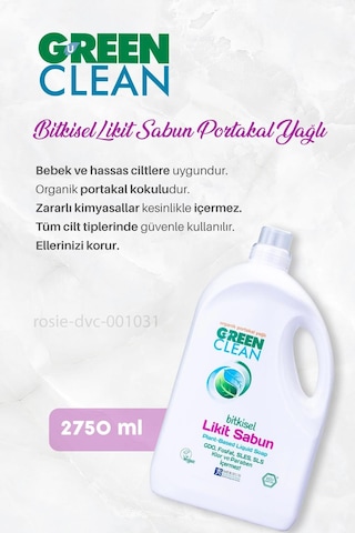 Green Clean Bitkisel Likit Sabun 2750 Ml 7 Al 6 Öde Ve Rosie Hediye