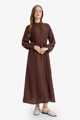 Defacto Relax Fit Hakim Yaka Uzun Kollu Elbise F5068ax25aubn334 Kahve