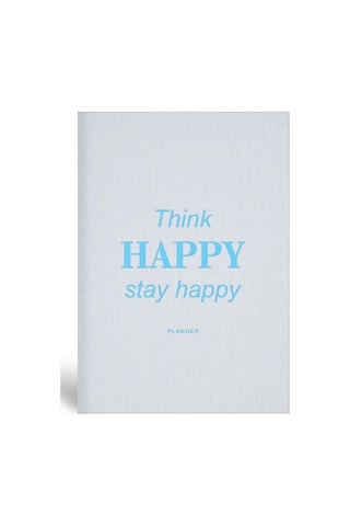 15x21 Keten Süresiz Planlayıcı Ajanda Defter Mavi 103 Ivory