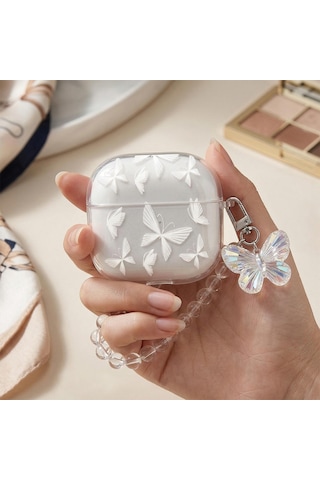 Caseonn Huawei Freebuds Se 2 Kılıf Figürlü 3d Kelebek Şeffaf