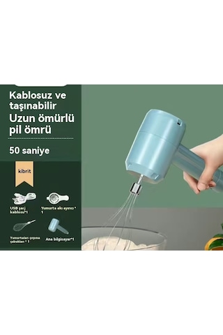 Kablosuz Üç Hızlı Şarjlı Yumurta Çırpıcı Ev Yumurta Çırpıcı-mavi Mavi