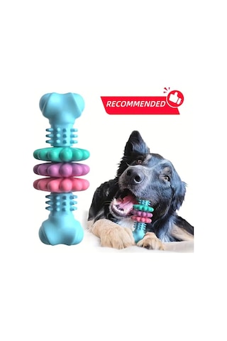 Elmpaly Süper Dayanıklı Pembe Kemik Köpek Diş Oyuncağı, Güçlü Çiğneyenler İçin