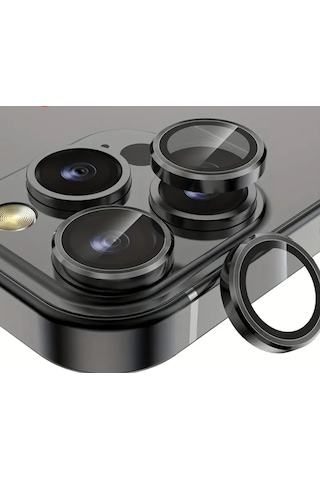 Iphone 17 Pro - Pro Max Uyumlu Kamera Lens Koruyucu Siyah