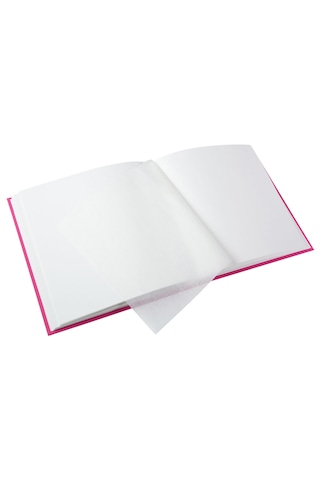 Bella Vista Fuşya Keten Kapaklı Yapıştırmalı Fotoğraf Albümü 25x25 Cm 60 Beyaz Sayfa 120 Fotoğraf