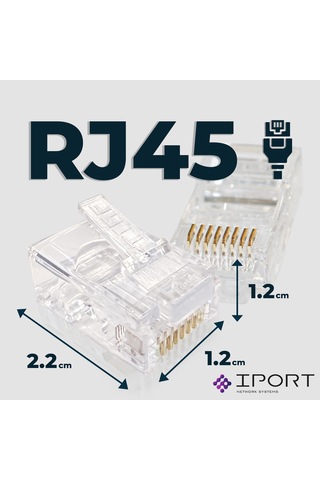 Rj45 Cat5 Cat6 8p8c Konnektör 100 Adet