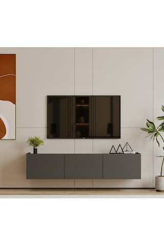 Hitit Tv Ünitesi 175 Cm 100% Mdf Gri