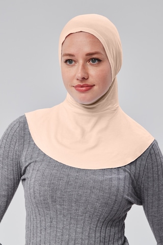 Sonbaharmoda Kadın Pratik Tesettür Sporcu Boyunluklu Hijab Geçmeli Bone Bej