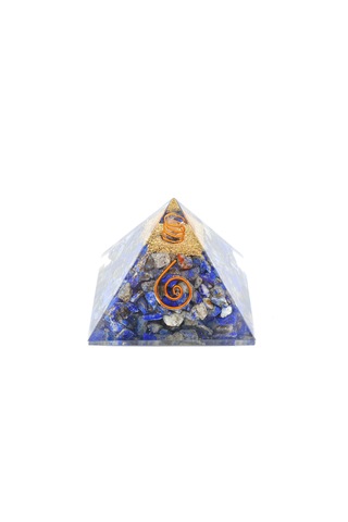 Hakiki Doğal Lapis Lazuli Taşlı Orgonit Piramit