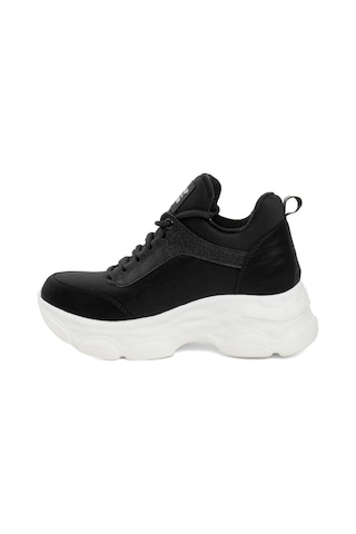 Guja 24k302 Kadın Yüksektaban Sneaker Yürüyüş Ayakkabıs-bej Siyah