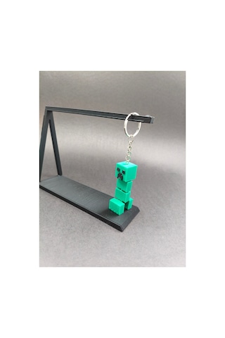 Hareketli Blok Karakter Anahtarlık 3d Baskı Piksel Figür Anahtarlık Yeşil