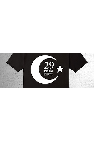 Bumeta Ay Yıldız 29 Ekim Cumhuriyet Bayramı Çocuk T-shirt Siyah