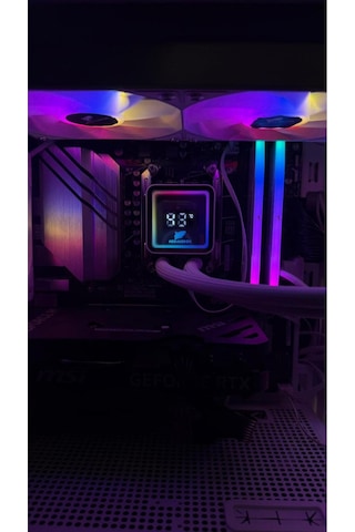 Tr240 Argb Sıvı Soğutucu Dijital Derece Göstergeli İşlemci Soğutucu Fan Beyaz Renk 240 MM