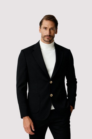 İgs Siyah Mono Yaka Slim Fit Dar Kalıp Erkek Ceket-25955