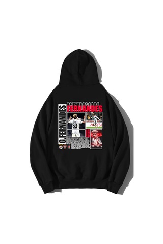 Brz Collection Unisex Oversize Gedson Fernandes Hoodie Siyah